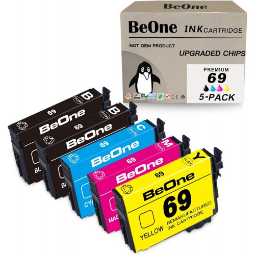 BeOne Remanufactured Ink Cartridge Replacement for Epson 69 T69 5-Pack to Use with Stylus NX415 NX510 NX400 NX110 NX215 NX300 NX100 NX515 Workforce 610 500 30 600 310 615 40 Printe