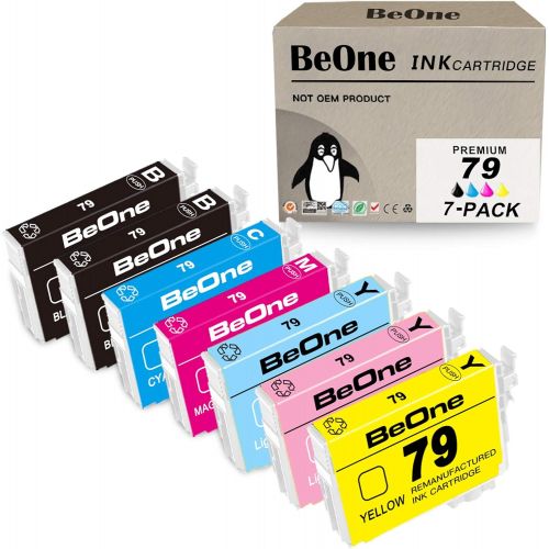  BeOne Remanufactured Ink Cartridge Replacement for Epson 79 T79 7-Pack to Use with Artisan 1430 Stylus Photo 1400 Printer (2 Black, 1 Cyan, 1 Magenta, 1 Yellow, 1 Light Cyan, 1 Lig