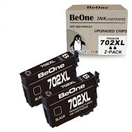 BeOne Remanufactured Ink Cartridge Replacement for Epson 702 XL 702XL T702 T702XL Black 2-Pack to Use with Workforce Pro WF-3720 WF-3730 WF-3733 WF3720 WF3730 WF3733 Printer
