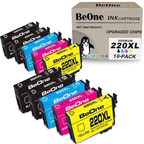  BeOne Remanufactured Ink Cartridge Replacement for Epson 220 XL 220XL T220 T220XL 10-Pack to Use with Workforce WF-2750 WF-2630 WF-2650 WF-2760 WF-2660 Expression XP-420 XP-320 XP-