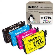 BeOne Remanufactured Ink Cartridge Replacement for Epson 212 XL 212XL T212 T212XL 4-Pack Use with Workforce WF-2850 WF-2830 Expression Home XP-4100 XP-4105 Printer (Black Cyan Mage