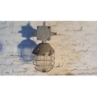 BeRetroUA Hanging pendant industrial loft Lighting retro bunkerlamp vintage lamp with grid