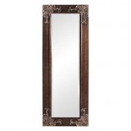 BeUniqueToday Full Length 63-in Wall Mirror Wood Frame and Antique Silver Gold Accents, Features A Quality Wood Frame Finished in A Mottled Brown, Constructed of Wood