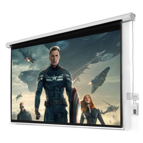  100” HD Foldable Electric Motorized Projector Screen with Remote, 16:9 Screen Format, Case with Heavy-Duty Roller and Reliable Spring Inside BeUniqueToday