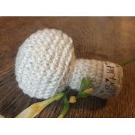 /BeWildDesign crochet baby rattle, organic toy, baby rattle
