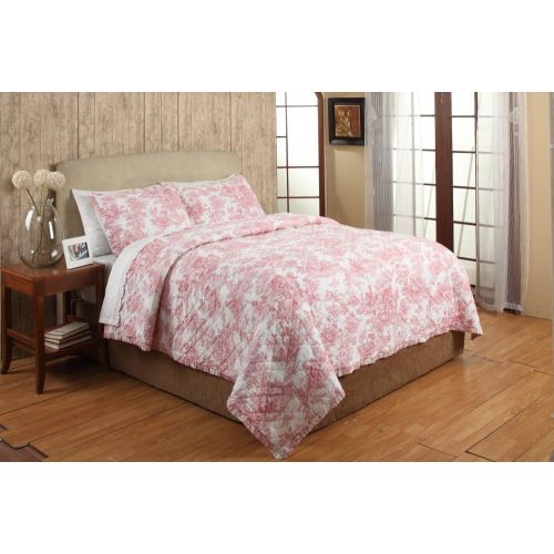  Be-You-tiful Home French 2-Piece Toile Quilt Set, Twin