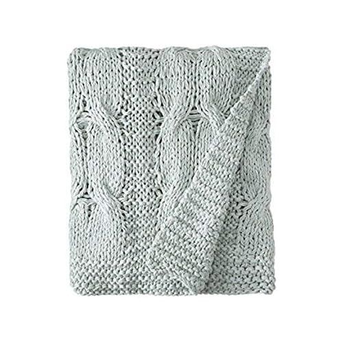  Be-You-tiful Home Michaela Aqua Knitted Throw, 50 by 60-Inch