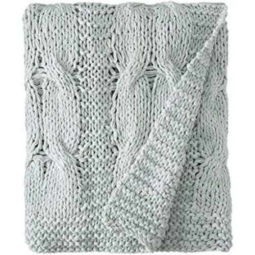  Be-You-tiful Home Michaela Aqua Knitted Throw, 50 by 60-Inch