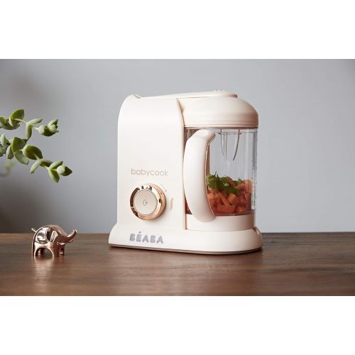  [아마존베스트]Beaba BEABA Babycook 4 in 1 Steam Cooker & Blender and Dishwasher Safe, 4.5 Cups, Rose Gold