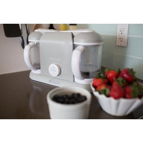  [아마존베스트]Beaba BEABA Babycook Plus 4 in 1 Steam Cooker and Blender, 9.4 cups, Dishwasher Safe, Cloud