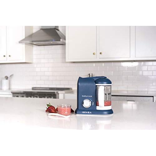  [아마존베스트]Beaba BEABA Babycook 4 in 1 Steam Cooker and Blender, Navy