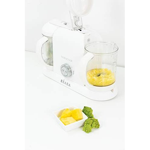  [아마존베스트]Beaba BEABA Babycook Plus 4 in 1 Steam Cooker and Blender, 9.4 Cups, Dishwasher Safe, White