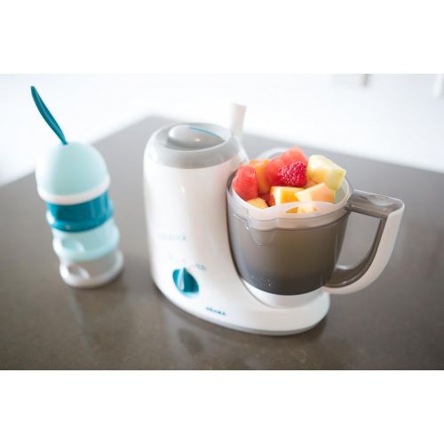  [아마존베스트]Beaba BEABA Babycook Original 4 in 1 Steam Cooker and Blender, 3.5 Cups, Dishwasher Safe, Peacock