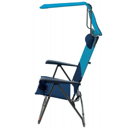  Beach RIO Gear Hi-Boy 17 Extended Seat Height Folding Aluminum Canopy Chair - Blue Sky/Navy