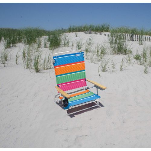  Rio Beach Classic 5-Position Lay-Flat Folding Beach Chair - Stripe