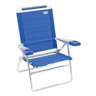 Rio Beach 15 Extended Height 4 Position Folding Beach Chair - Light Blue