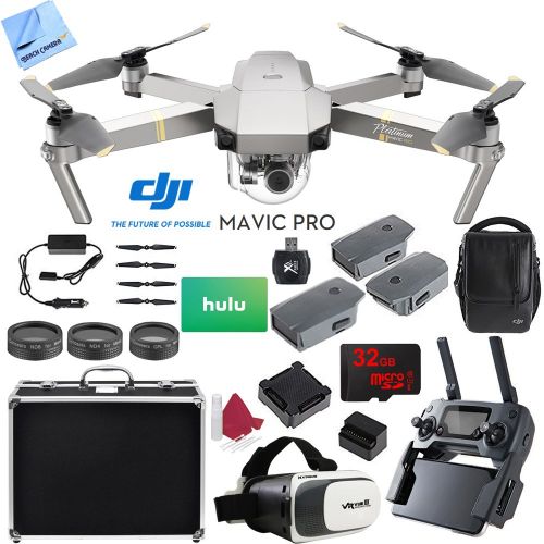  Beach Camera DJI Mavic Pro Platinum Quadcopter Drone with 1 Year Extended Warranty Plus Deluxe Accessories Bundle (Pro Platinum 3 Battery Super Combo)