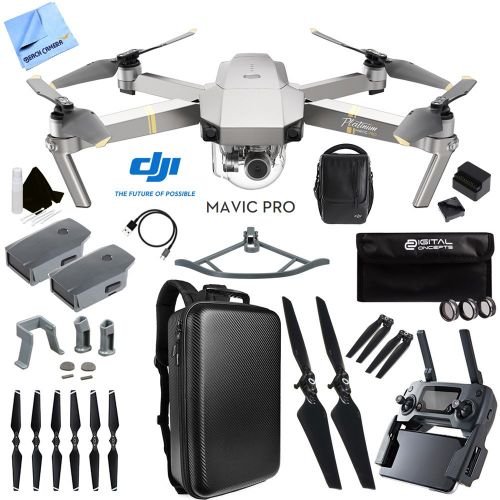  Beach Camera DJI Mavic Pro Platinum 4K Quadcopter Drone Fly More Combo Pack 2 Extra Batteries Ultra Kit (Platinum Fly More Backpack Bundle)