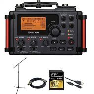 Beach Camera Tascam Portable Recorder for DSLR (DR-60DMKII) + 32GB SDHC Class 10 Memory Card + XLR 10 M-F 16AWG Gold Plated Cable + Professional Mic Stand w/Boom