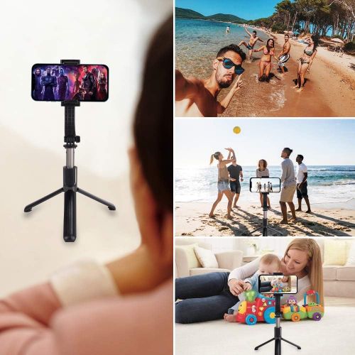  Beacon Pet Gimbal Selfie Stick with Tripod,Anti-Shake Extendable Bluetooth Phone Tripod with Stabilizer Anti-shaking Automatic Balance Mobile Phone Stand,Detachable Remote 360° Rotation for i