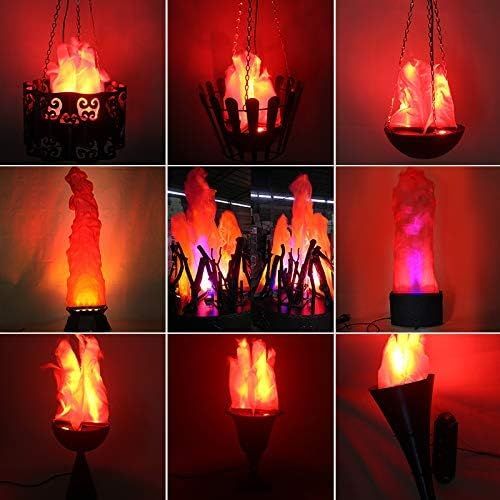  Beacon Pet Electric LED Flame 3D Fake Fire Lamp Eeffect Torch Light Campfire Centerpiece for Halloween Christmas Party Holiday Decoration (12 Table Lamp)