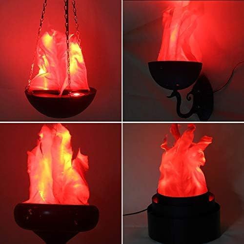  Beacon Pet Electric LED Flame 3D Fake Fire Lamp Eeffect Torch Light Campfire Centerpiece for Halloween Christmas Party Holiday Decoration (12 Table Lamp)