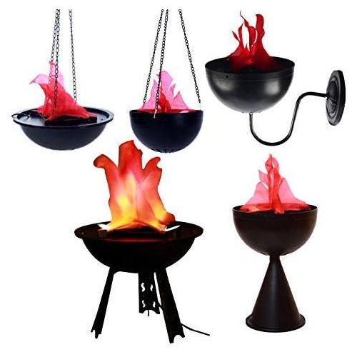  Beacon Pet Electric LED Flame 3D Fake Fire Lamp Eeffect Torch Light Campfire Centerpiece for Halloween Christmas Party Holiday Decoration (12 Table Lamp)