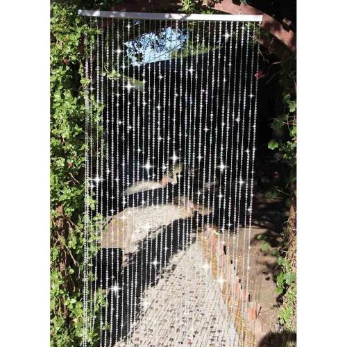  BalsaCircle 3 ft x 9 ft Clear Iridescent Faux Crystal Beaded Curtain