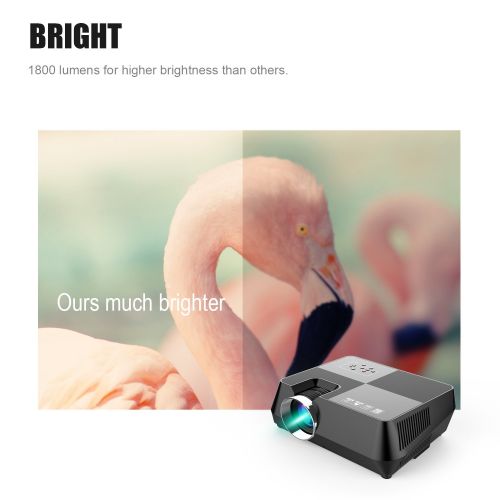  Beamerking Video Projector Movie Home Theater +30% Lumens Portable Led Projector Mini Projector Up 170 inches Display Support Full HD 1080P HDMI USB VGA AV for iPhone Laptop Android Smartphon