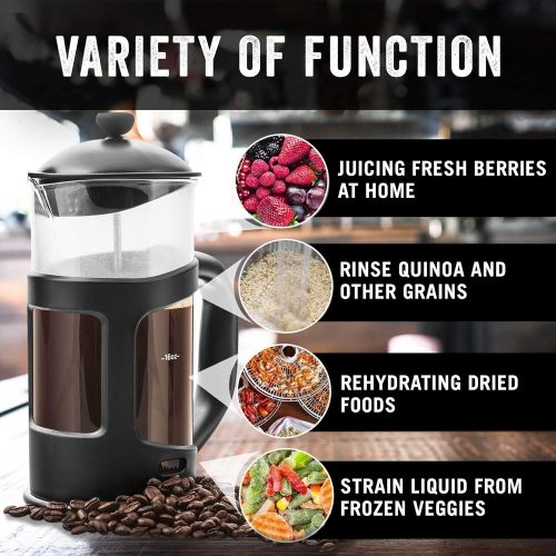  [아마존베스트]Bean Envy Professional Grade 34 oz French Press Coffee Maker & Premium Milk Frother With Stainless Steel Stand - Save Time & Money With Homemade Lattes! Spice Up Your Countertop & Taste Buds