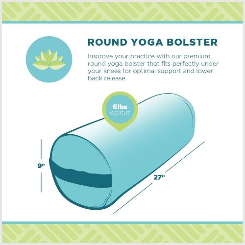  [아마존베스트]Bean Products Yoga Bolster - Made in The USA with Eco Friendly Materials - Studio Grade Round Support Cushion That Elevates Your Practice & Lasts Longer - Natural Cotton, Hemp or V