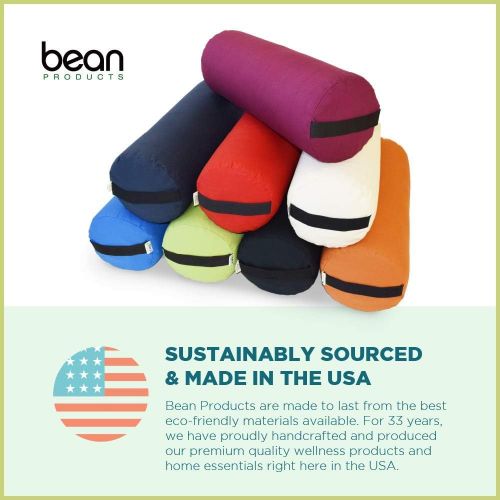  [아마존베스트]Bean Products Yoga Bolster - Made in The USA with Eco Friendly Materials - Studio Grade Round Support Cushion That Elevates Your Practice & Lasts Longer - Natural Cotton, Hemp or V