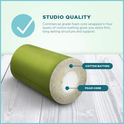  [아마존베스트]Bean Products Yoga Bolster - Made in The USA with Eco Friendly Materials - Studio Grade Round Support Cushion That Elevates Your Practice & Lasts Longer - Natural Cotton, Hemp or V