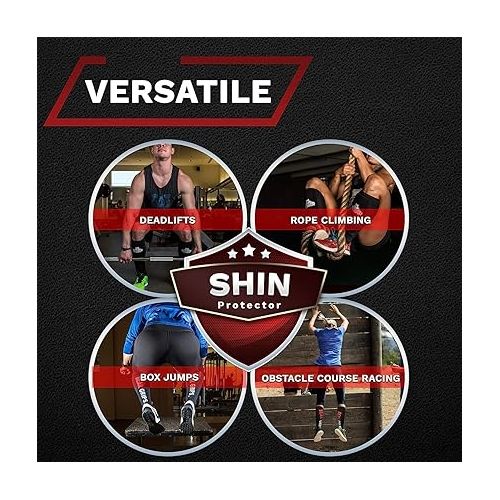  Bear Grips Deadlift Shin Guards - Breathable Gym Equipment Rope Climbing Shin Guard for Men and Women - Injury Prevention Calf Support Shin Guard Sleeves for Ultimate Shin Protection