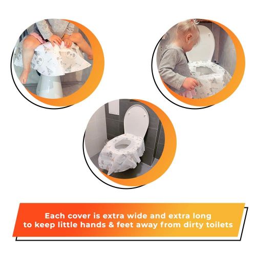  [아마존베스트]Bear and Care Disposable Toilet Seat Cover for Potty Training Toddler Kids and Adults. 20 Individually Wrapped...