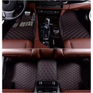 Bearfire OkuTech Custom Fit XPE-Leather All Full Surrounded Waterproof Car Floor Mats for Lincoln MKZ 2014-2016,Black with red Stitching