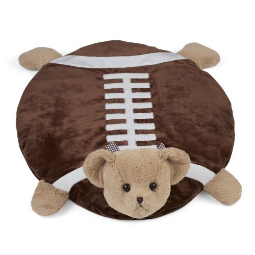  Bearington Collection Bearington Tuchdown Football Teddy Bear Belly Blanket, Baby Mat, Tummy Time Mat 30 x 30