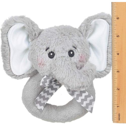  [아마존베스트]Bearington Baby Lil Spout Elephant Plush Ring Rattle 5.5
