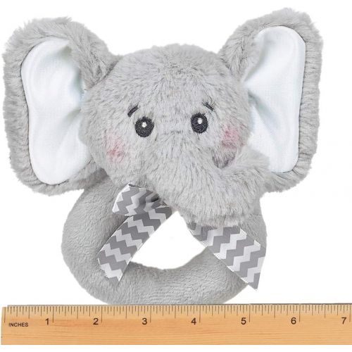  [아마존베스트]Bearington Baby Lil Spout Elephant Plush Ring Rattle 5.5