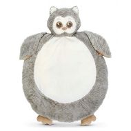 Visit the Bearington Collection Store Bearington Baby Lil Owlie Belly Blanket, Gray Owl Plush Stuffed Animal Tummy Time Play Mat