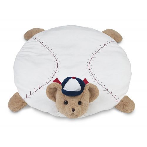  Visit the Bearington Collection Store Bearington Baby Lil Slugger Belly Blanket, Baseball Teddy Plush Stuffed Animal Tummy Time Play Mat