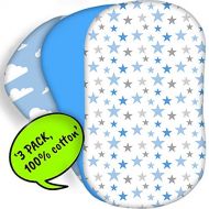 [아마존베스트]Bear's Little Fish Bears Little Fish 3-Pack of Bassinet Sheets | 100% Hypoallergenic Jersey Cotton | Blue and...