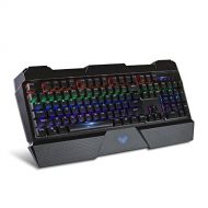 Beastron RGB LED Backlit Mechanical Wired Gaming Keyboard with Blue Switches, Adjustable Backlit Effects, Compatible with PC and Mac - Sapphire Spectrum 2013BL