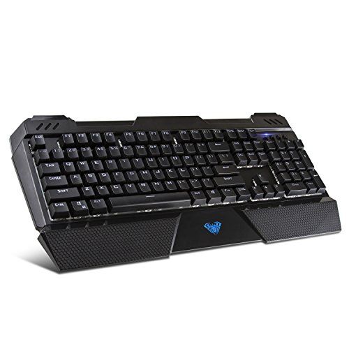  Beastron Mechanical Wired Gaming Keyboard with Blue Switches, Wrist Rest, Compatible with PC and Mac - Sapphire