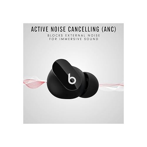 비츠 Beats Studio Buds - True Wireless Noise Cancelling Earbuds - Compatible with Apple & Android, Built-in Microphone, IPX4 rating, Sweat Resistant Earphones, Class 1 Bluetooth Headphones - Black