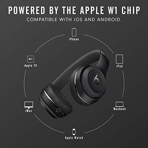 비츠 Beats Solo3 Wireless On-Ear Headphones - Apple W1 Headphone Chip, Class 1 Bluetooth, 40 Hours Of Listening Time - Black (Latest Model)