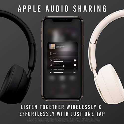 비츠 Beats Solo Pro Wireless Noise Cancelling On-Ear Headphones - Apple H1 HeadphoneChip, Class 1 Bluetooth, Active Noise Cancelling, Transparency, 22 Hours OfListening Time - Black