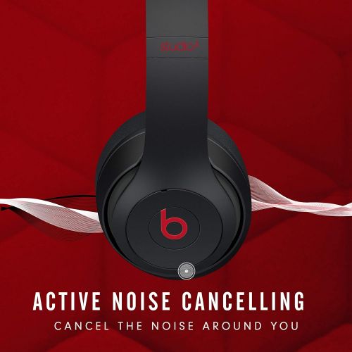 비츠 Beats Studio3 Wireless Noise Cancelling Over-Ear Headphones - Apple W1 Headphone Chip, Class 1 Bluetooth, 22 Hours of Listening Time, Built-in Microphone - Defiant Black-Red (Lates