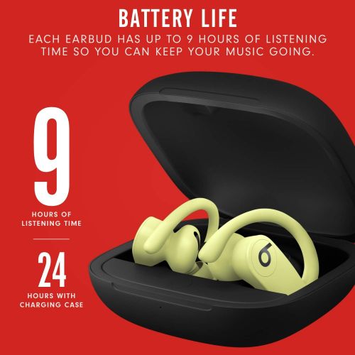 비츠 Powerbeats Pro Wireless Earbuds Apple H1 Headphone Chip, Class 1 Bluetooth Headphones, 9 Hours of Listening Time, Sweat Resistant, Built in Microphone Spring Yellow