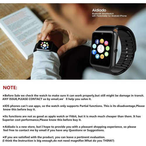  [아마존베스트]Beaulyn Bluetooth Smart Watch,Touch Screen Sport Wrist Watch Phone for Android Pedometer Smartwatch Compatible Samsung Men Women …